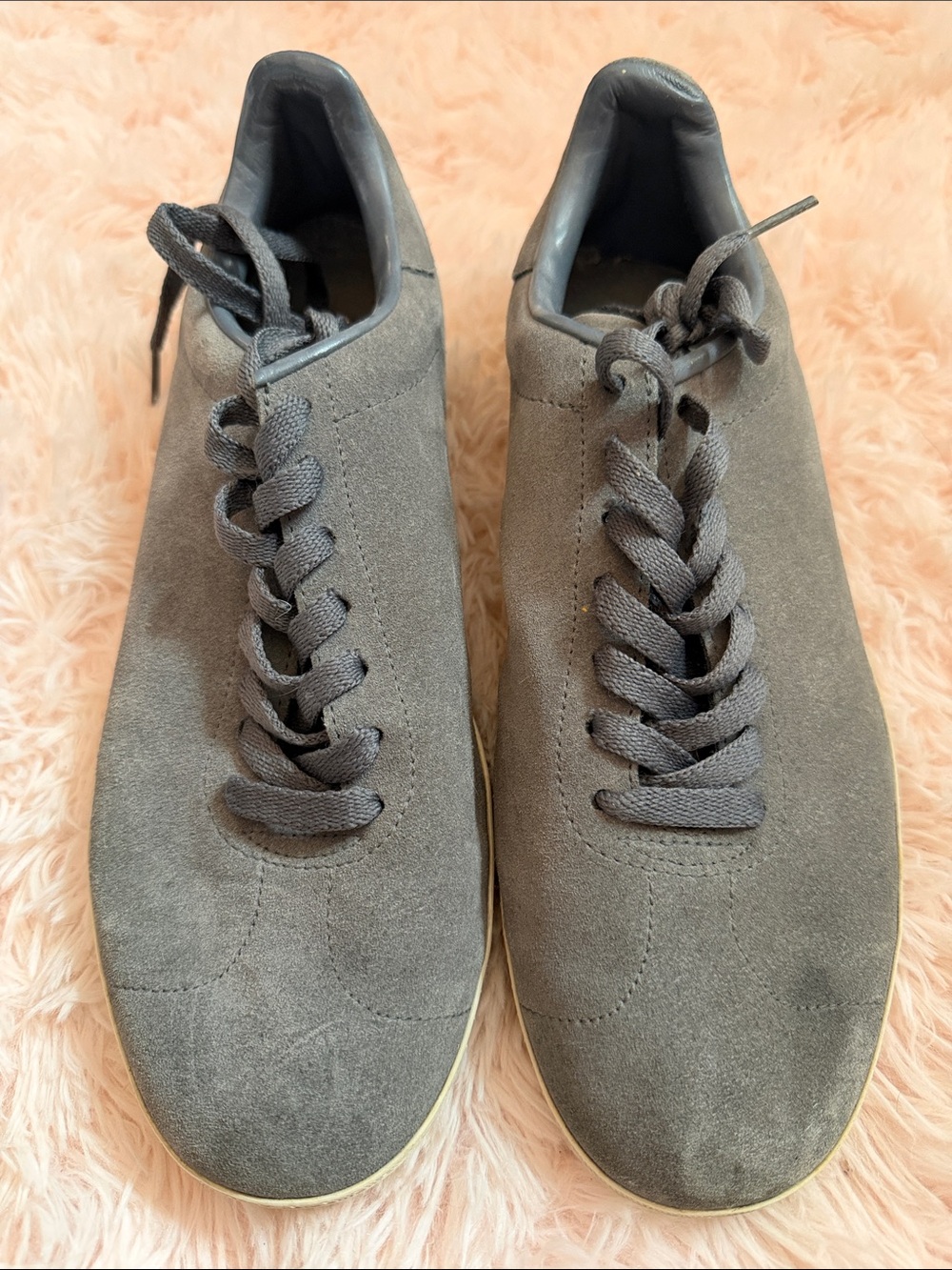 adidas Men's Grey Suede Low-Top Sneakers